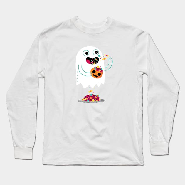 Ghost Candy Long Sleeve T-Shirt by DinoMike